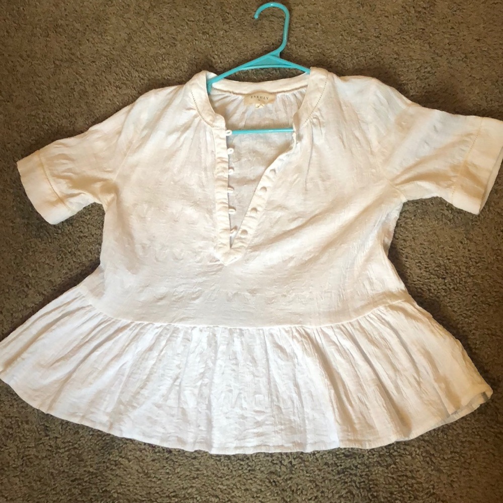 White Peplum Top